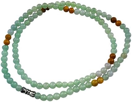 Genuine Grade A Green Jade Jadeite Jasper Necklace Burma 6mm Beads a Grade Certified Lady Woman Girl 19INCH (6mm 19inch)