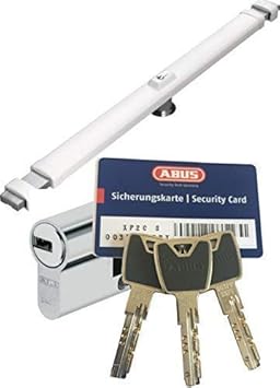 ABUS Panzerriegel PR2700 W weiß, mit XP20S Zylinder, mit 3 Schlüssel und Sicherungskarte