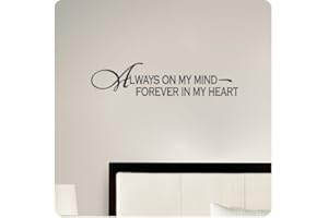 WALLPRESSIONS Always on My Mind Forever in My Heart Wall Decal Sticker Art Home Décor