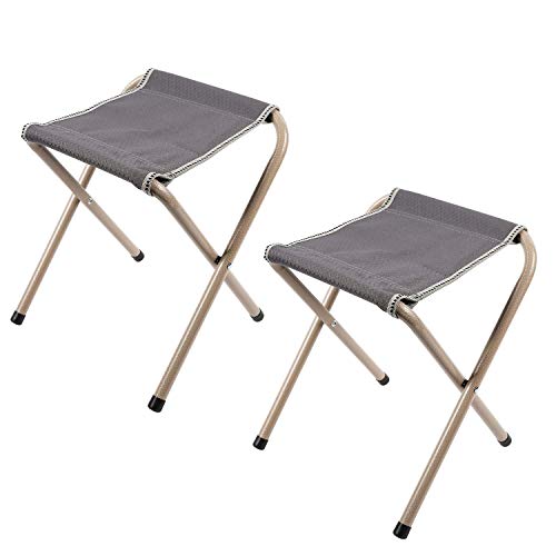 RedSwing 2 Packs Folding Camp Stools for Adults, Sturdy Heavy Duty Portable Camping Stools for Fishing Sitting, Support 300lbs Heavy People and Kids