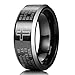 King Will CLASSIC 8mm Black Tungsten Carbide The Lord's Prayer Polished Finish Wedding Band Ring