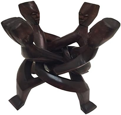 African Heritage Collection 4-Head Interlocking Unity Carving - Made in Ghana