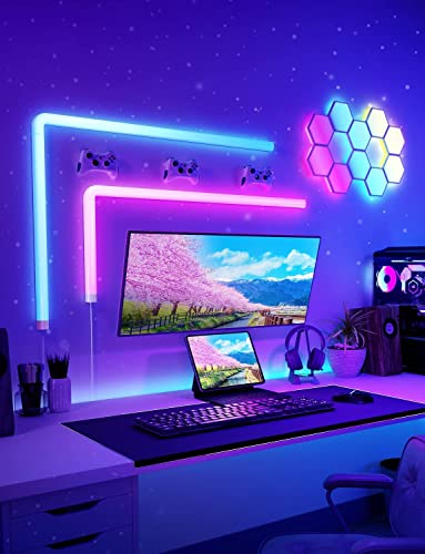 Govee Glide RGBIC LED Wall Lights, Smart RGBIC Wall Sconces for Gaming ...