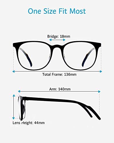 ANRRI Blue Light Blocking Computer Glasses for UV Protection Anti Eyestrain Anti Glare Lens Lightweight Frame Eyeglasses Black Frame, Men/Women - Thumbnail 4