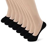 David Archy Women's 8 Pack Premium Cotton Low Cut No Show Basic Socks