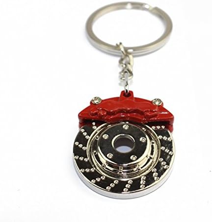 Racing Brake Disc Keychain, Pooning Car Spinning Alloy Key Chain Ring For Car enthusiasts