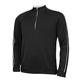adidas Golf Boy's 3-Stripes Piped 1/4 Zip Jacket, Black/White, Small