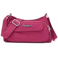 STUOYE Small Crossbody Bags for Women Multi Pocket Purse Bag Travel Shoulder Bag (Wine Red)