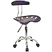 Flash Furniture Vibrant Violet and Chrome Swivel Task Chair with Tractor Seat