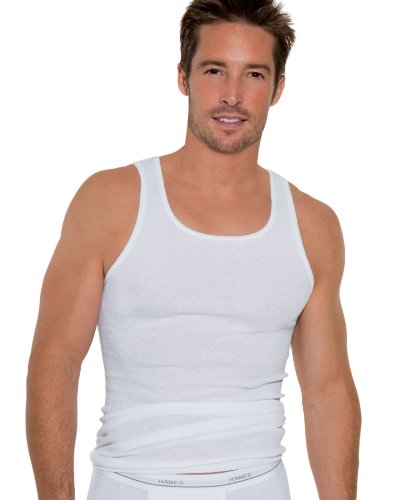 Hanes White A-Shirt 3 Pack, L-White
