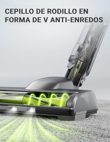 kalado Aspiradora Inalámbrica 26KPa, 6 En 1 Aspirador Vertical Antienredos 250W, Pantalla LED, 40 min Aspirador De Mano Silencioso,Batería Extraíble, Apto para Suelos Duros/Alfombras/Pelo De Mascotas