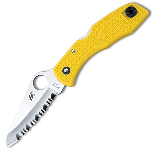 Spyderco Salt I Serrated Edge Yellow H-1 Steel Knife