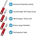 Adaptive Utensils (4-Piece Kitchen Set) Wide, Non-Weighted, Non-Slip Handles for Hand Tremors, Arthritis, Parkinson’s or Elderly use | Stainless Steel Knife, Fork and Spoons (Red - 1 Set)