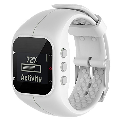 Vanvler Replacement Soft Silicone Rubber Watch Band Brand Wrist Strap For Polar A300 Fitness Watch (white)