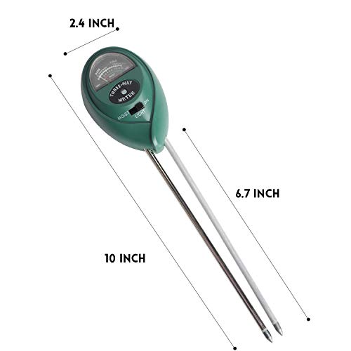 Besmon Soil Moisture Sensor Meter,Soil Test Kit Plant Moisture Meter 3-in-1 Soil pH Tester for Plant Care,Gardening, Farming, No Batteries Required