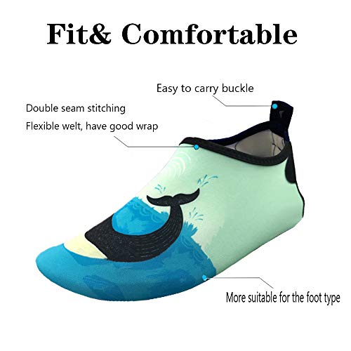 Water Socks Swim Socks for Womens Mens Kids Quick-Dry Aqua Water Shoes Barefoot for Beach Pool Surf Yoga Exercise - Thumbnail 2