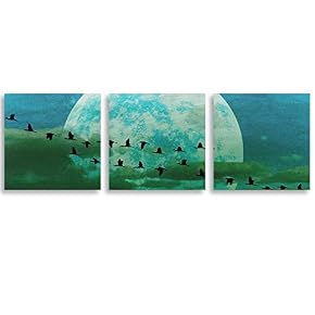Brids Painting Artwork for Home Framed x3 Panels