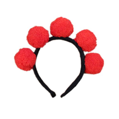 Ztl Girl's Fluffy Fur Ball Hair Hoop Cosplay Party Headband Hairband