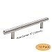 Gobrico 10 Pack 5 Inch Hole Centers Cabinet Handles Brushed Nickel Stainless Steel Cabinet Pulls Satin Nickel Dresser Drawer Pulls Kitchen Handles 7.5