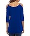 Viishow Women's Casual Loose Hollowed Out Shoulder Three Quarter Sleeve Shirts