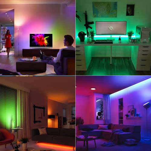 CHARKEE 130ft LED Strips Lights (65.6ft*2) Full Color Sync Music