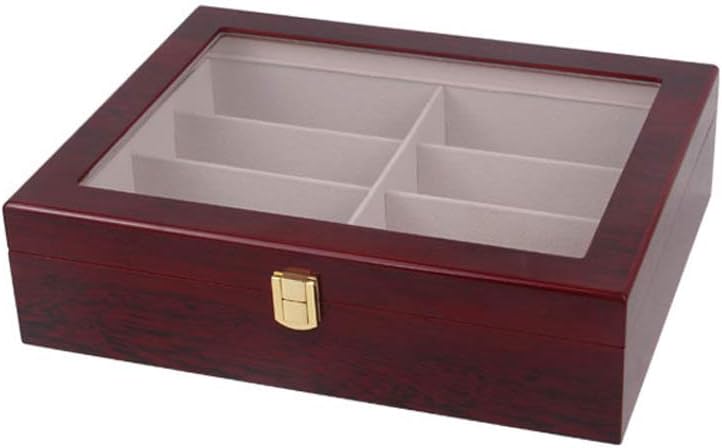 Yamyannie Eyeglass Sunglasses Box Collector 8 Wooden Glasses Storage Box Flip Jewelry Box Acrylic Gift Box Display Storage