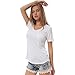 Women's Soft Cotton Tee Plain Wide V Neck T Shirt Short Sleeve Loose Tops Blouse Comfortable Undershirts