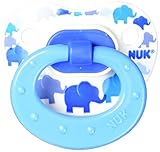 NUK Blue Bubbles and Elephants Puller Pacifier, 6-18 Months