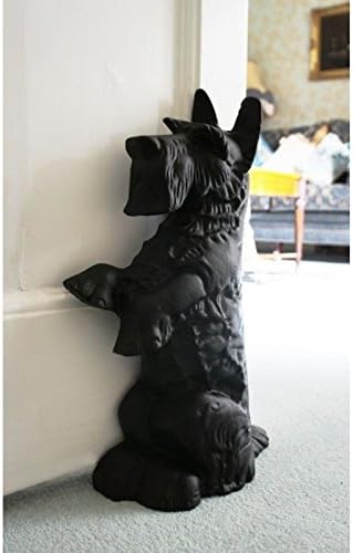Cast Iron Lifesize Sitting Dog Door Stop - Black- Next Day Dispatch!