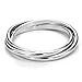 Metal Factory Sz 8.0 Sterling Silver Triple Interlocked Rolling High Polish Plain Dome Tarnish Resistant Wedding Band Ring
