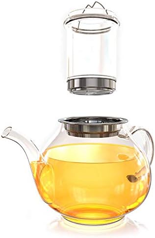 iRSE Plastic Water Tea infuser Bottle with bottom stainless steel strainer and extra storage lid for loose leaf tea maker travel filter ice drink fruit water herbs spices detox 16 oz (White)