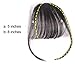 VIOLET Clip in Air Bangs 100% Remy Human Hair with Temples Hand Tied Thin Air Bangs Mini Human Hair Bangs Clip On Hairpiece Flat Fringe Bangs for Women(Black)