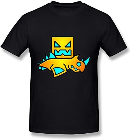 Geometry Dash Artwork Dinosaur Boys Short Sleeve Tee Black