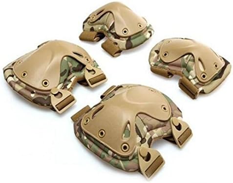 Newcreativetop Outdoor Sports Tactical Combat Knee &amp; Elbow Protective Pads Skate Knee Pads (CP Camo)