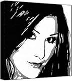 Lucy Pinder - Pop Art Print (3-Colour Black, Grey  &  White) 50 x 50 x 2 cm Large Square Deep Box Canvas