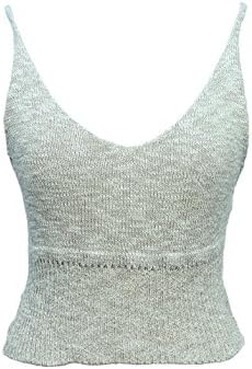 Pinkracks Women's Stretchy Sleeveless Knit Crop Tank Top Shirt Taupe