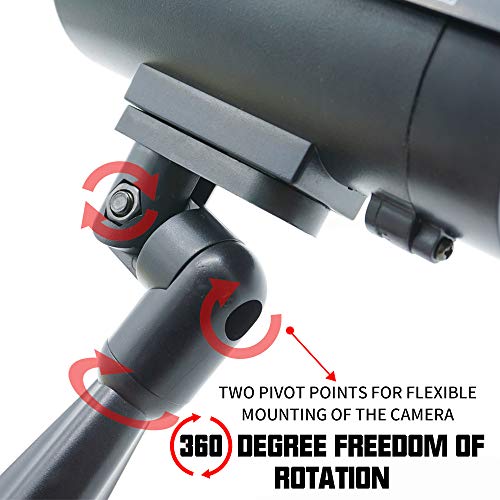 Dummy Security Camera Bullet Fake CCTV Outdoor Indoor Imitation Wall and Dome Surveillance with Flashing Blinking LED, Warning Sticker, 4 Packs, Black