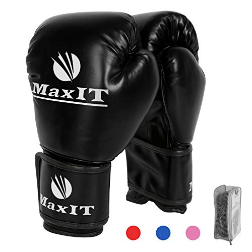 MAXIT Boxing Gloves for Training Kickboxing Punching Bag Mitt Sparring MMA Muay Thai or Fighting Sports - Black 16oz - Thumbnail 7