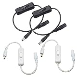 DC 12V Inline on/Off Switch,FSJEE DC Jack (5.5x2.1mm) Cable with Male to Female Connectors for LED Tape Light,DC Switch Power Adapter Connectors and CCTV Security Camera,4PACK