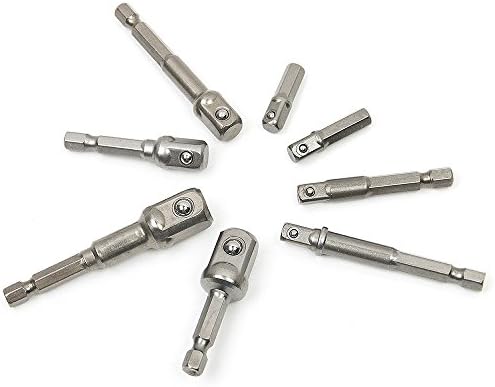 Sokam 8Pcs Socket Adapter Impact Hex Shank Drill Bits Bar Set 1/4" 3/8" 1/2" Bits New