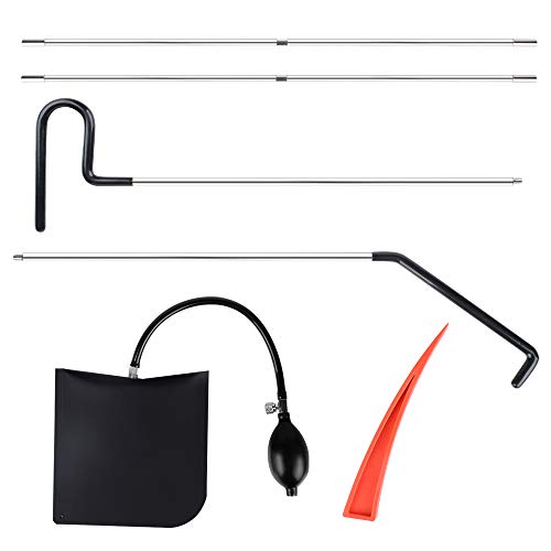 Venhoo Car Tool Kit with Long Reach Grabber, Air Pump Bag, Non Marring Wedge, Professional Emergency Automotive Tools for Cars Trucks