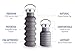 Collapsible Water Bottle with 2 Lids & Carabiner Clip – Reusable Travel Water Bottle w/ Folding Cup Feature - BPA Free Silicone and Lightweight for Travel & Outdoors (18 oz hydration pack)
