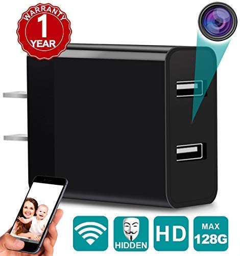 Spy Camera Wireless Hidden WiFi, 2019 Newest Version USB Charger Secret Hidden Security Camera for Nanny Cam Baby Apartment Monitors with Motion Detection by LUOHE - Black (Best Wifi Point And Shoot Camera 2019)