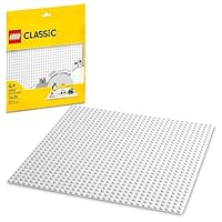 LEGO Classic White Baseplate, Square 32x32 Stud Foundation to Build, Play, and Display Brick Creations, Great for Snowy and Winter Landscapes, 11026