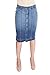 ESTEEZ Knee Length Stretch Denim Jean Pencil Skirt with Pockets for Women - Montreal