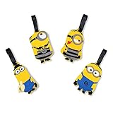 Finex - Set of 4 - Yellow Minion Travel Luggage Tags Bag Tag with Adjustable Strap