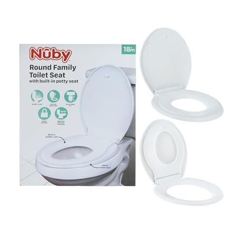 Nuby Family Toilet Seat - Built-in Potty Training Toilet Seat - Fits All Round…