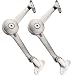 Douper Lid Support Hinge in Satin Nickel Lid Stay with Soft Close Toy Box Hinge Support Drop Lids of Cabinets Cupboard Wardrobe Max Weight Support 40lb/2pcs (2 Pack) primary