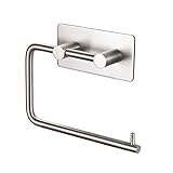 Leyden TM Self Adhesive SUS 304 Stainless Steel Toilet Paper Holder Bathroom Tissue Roll Hanger Wall Mount, Brushed Nickel Finish