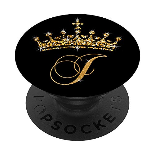 Initial Letter J Queen Crown Princess Royal - Crown J PopSockets PopGrip: Swapp…